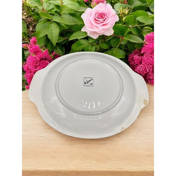 The Harkerware Pottery Round Platter with Handles rose - Picture 3 of 11